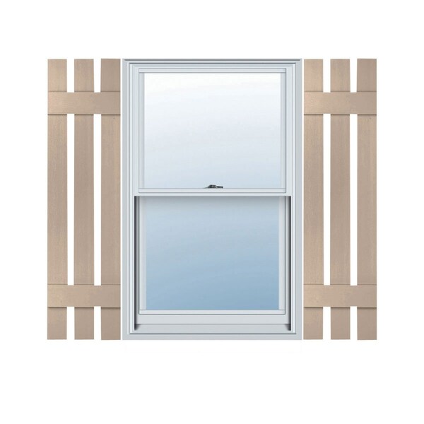 Ekena Millwork Lifetime Vinyl, TailorMade 3 Board Spaced (2 Batten), Board-n-Batten, Shutter Loks, LS3C12X05400WI, PR LS3C12X05400WI - main